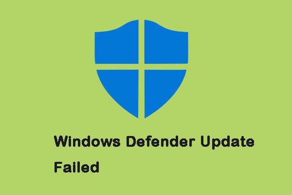 A atualização do Windows Defender falhou