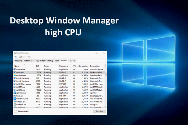 CPU alta de Desktop Window Manager