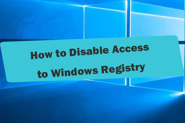 desativar o acesso à miniatura do registro do Windows