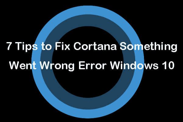 Cortana algo deu errado