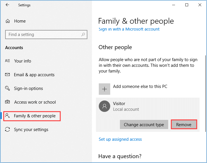remover a conta de convidado do Windows 10