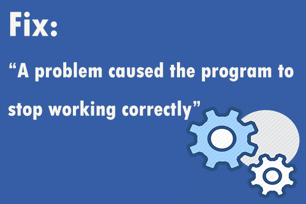 Um problema impediu o programa de funcionar corretamente