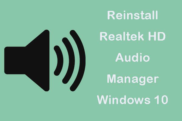 переустановите Realtek HD Audio Manager