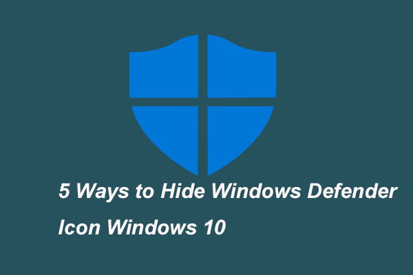 ascundeți pictograma Windows Defender