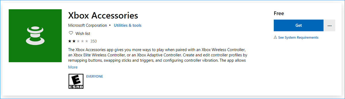 приложение Xbox Accessories
