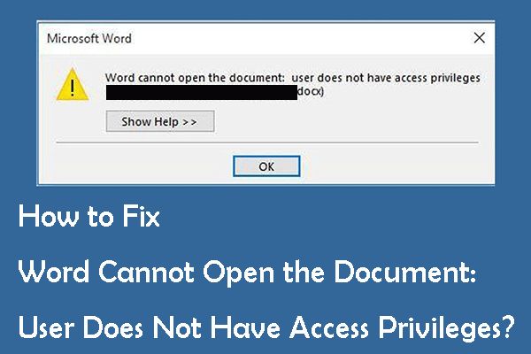 Word не может открыть документ: у пользователя нет прав доступа
