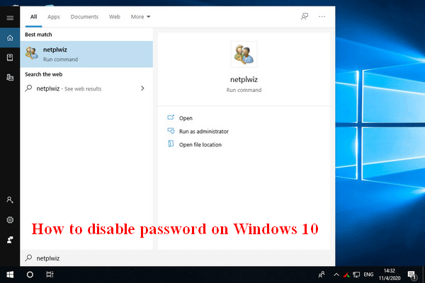 Как отключить пароль в Windows 10