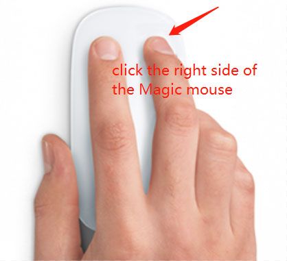 щелкните правую часть Magic Mouse