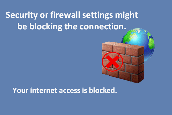As configurações de segurança ou firewall podem estar bloqueando a conexão