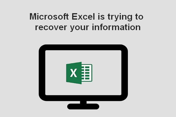 O Microsoft Excel está tentando recuperar suas informações