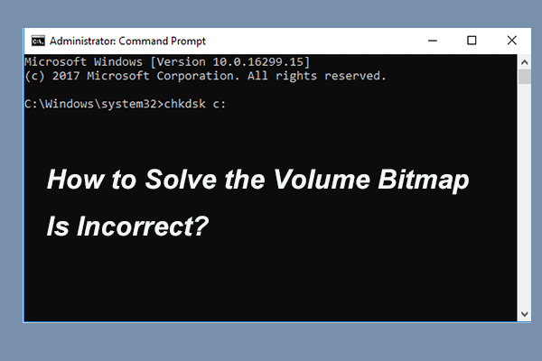 bitmap de volume está incorreto