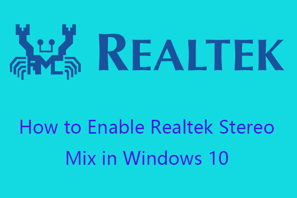 miniatura do Windows 10 do mix estéreo Realtek