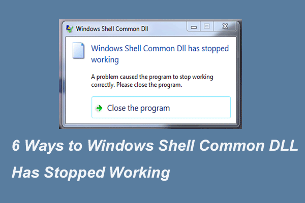 DLL comum do Shell do Windows parou de funcionar