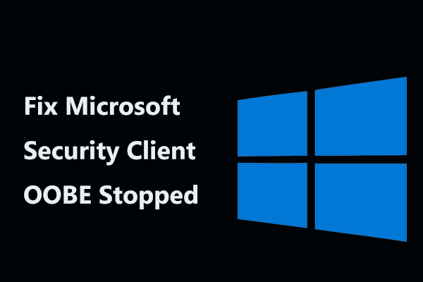 OOBE do Microsoft Security Client interrompido