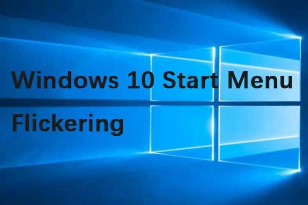 Menu Iniciar do Windows 10 piscando