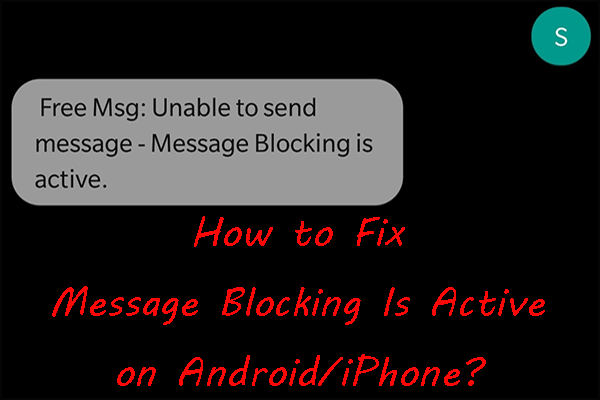 O bloqueio de mensagens está ativo