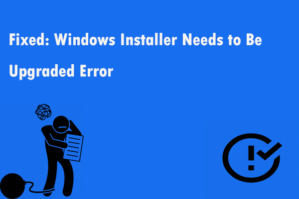 o instalador do Windows precisa ser atualizado em miniatura