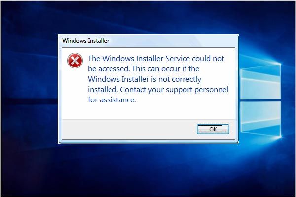 não foi possível acessar o serviço do instalador do Windows em miniatura
