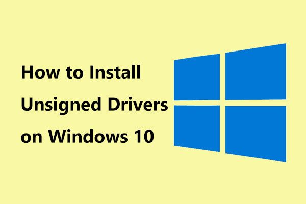 установить неподписанные драйверы Windows 10 эскиз