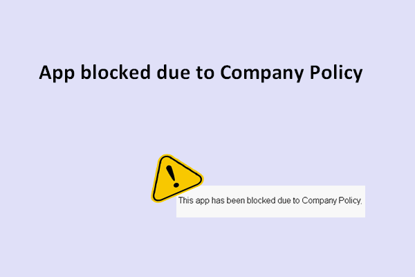App bloqueado devido à política da empresa