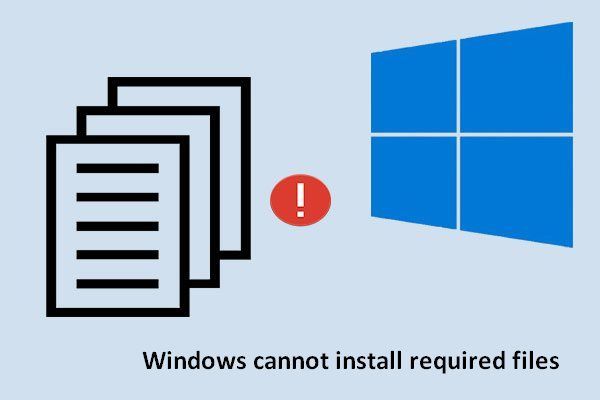 O Windows não pode instalar os arquivos necessários