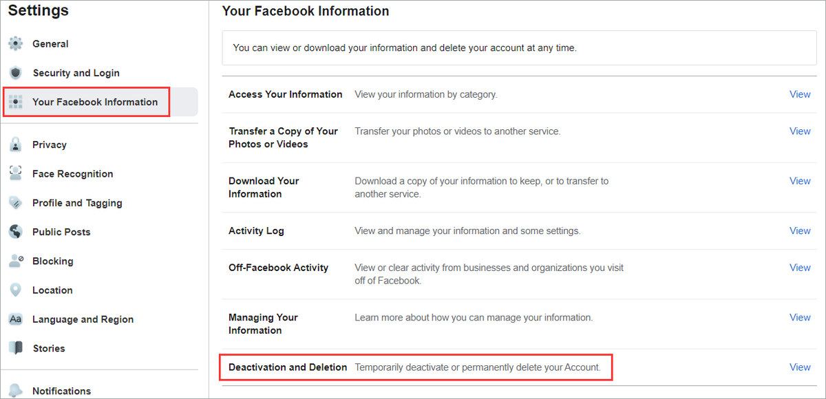 فیس بک کو غیر فعال کرنے کا طریقہ