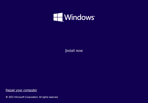 Klicken Sie im Bildschirm Jetzt installieren auf Computer reparieren