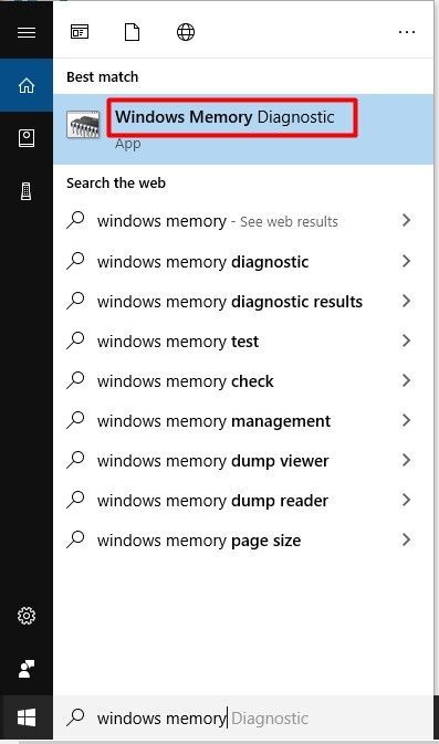 открыть диагностику памяти Windows