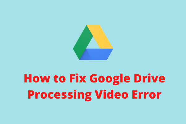 Vídeo de processamento do Google Drive