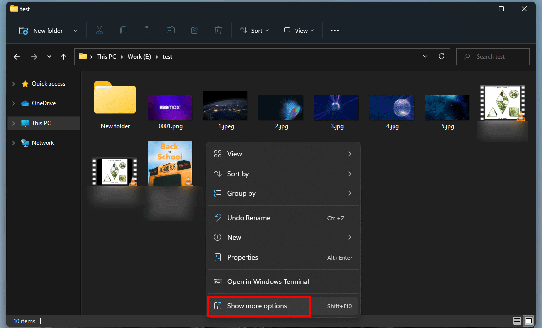 clique em Mostrar mais opções no Windows 11