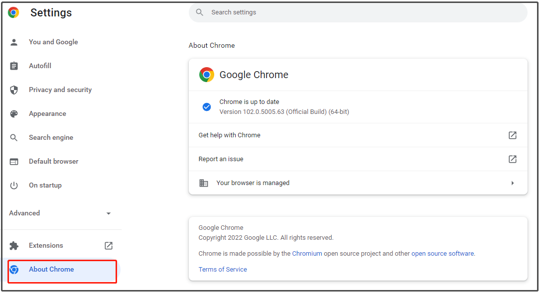 atualizar o Google Chrome
