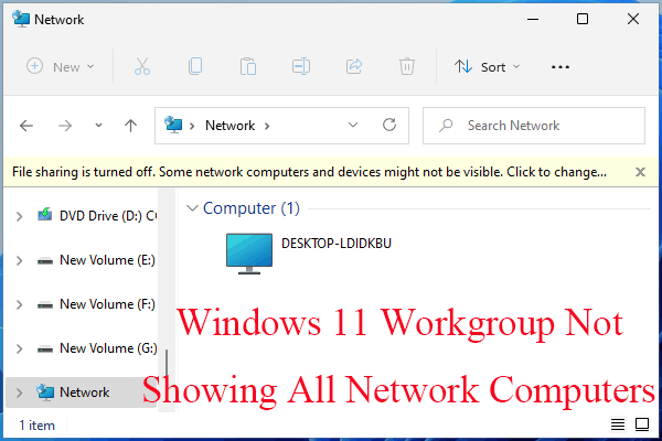 Corrigir o grupo de trabalho do Windows 11 que não mostra todos os computadores na rede
