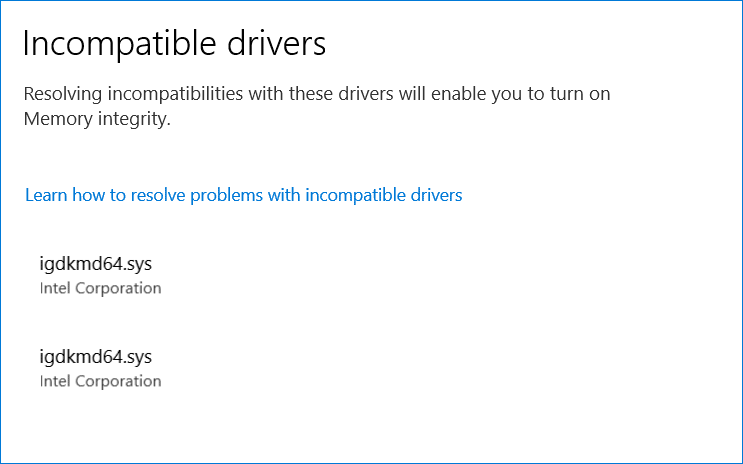 bellek bütünlüğü kapalı Windows 11 uyumlu olmayan sürücüler