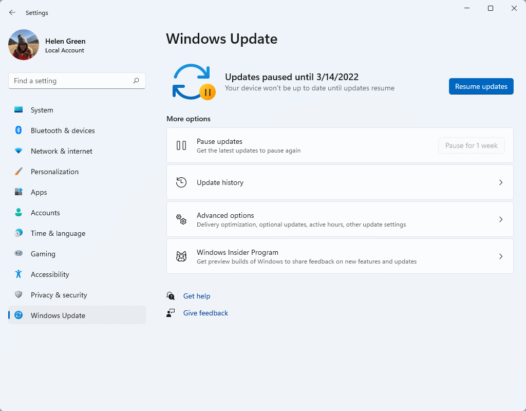 atualização do Windows