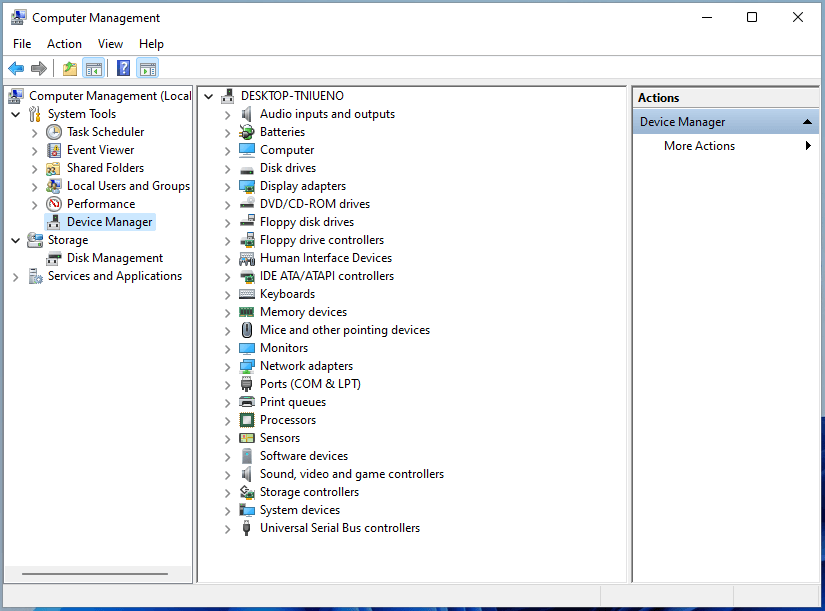 Gerenciador de dispositivos no gerenciamento do computador Windows 11