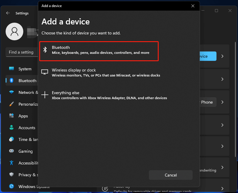 adicionar Bluetooth Windows 11