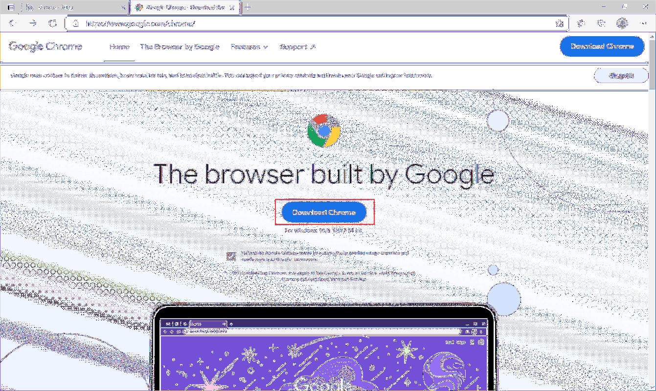 baixe e instale o Google Chrome