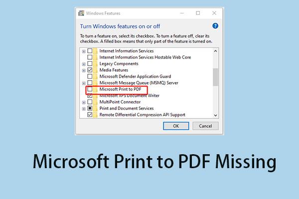 5 способов — исправить отсутствие Microsoft Print в PDF в Windows 11/10