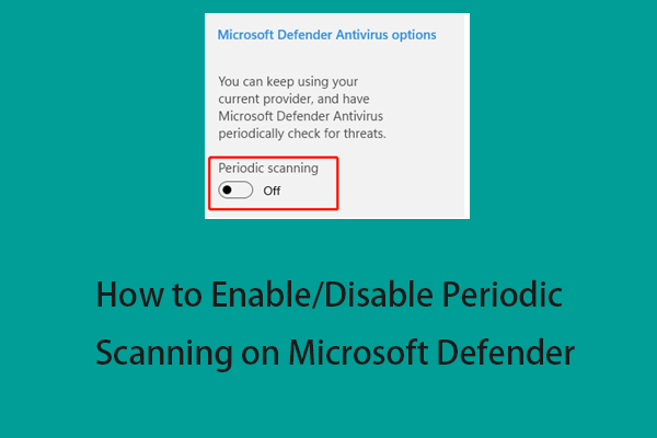 Как включить/отключить периодическое сканирование в Microsoft Defender