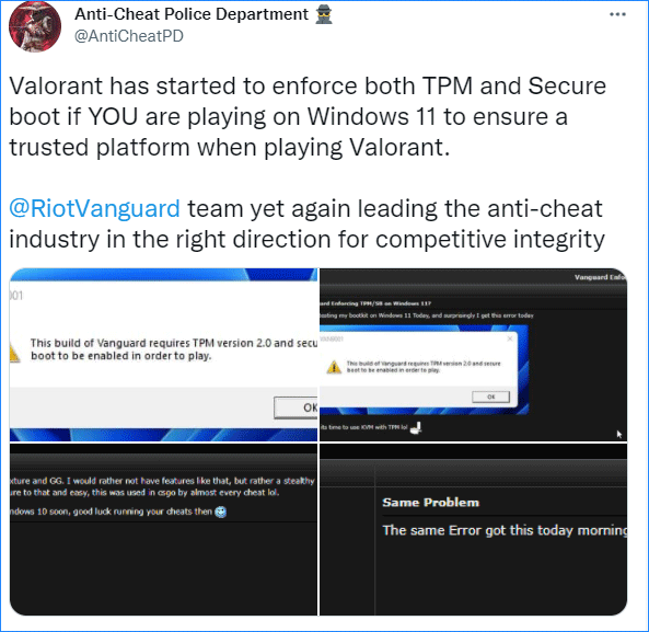 Valorant não pode ser executado no Windows 11