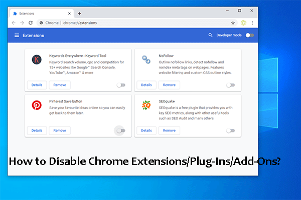 Como desativar e ativar extensões/plug-ins/complementos do Chrome?