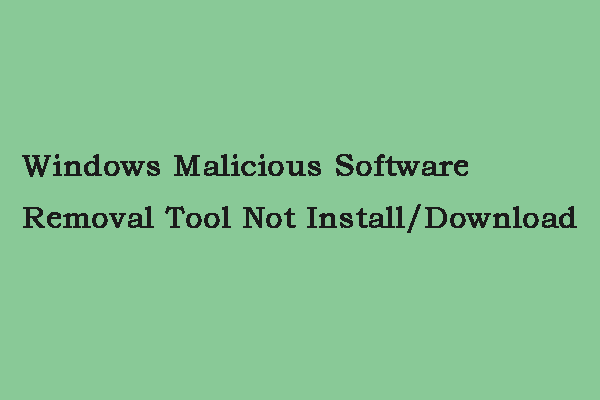 Ferramenta de remoção de software malicioso do Windows não instalada/baixada