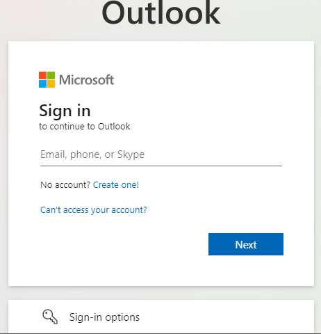 Вход в систему и вход в Microsoft Outlook 365