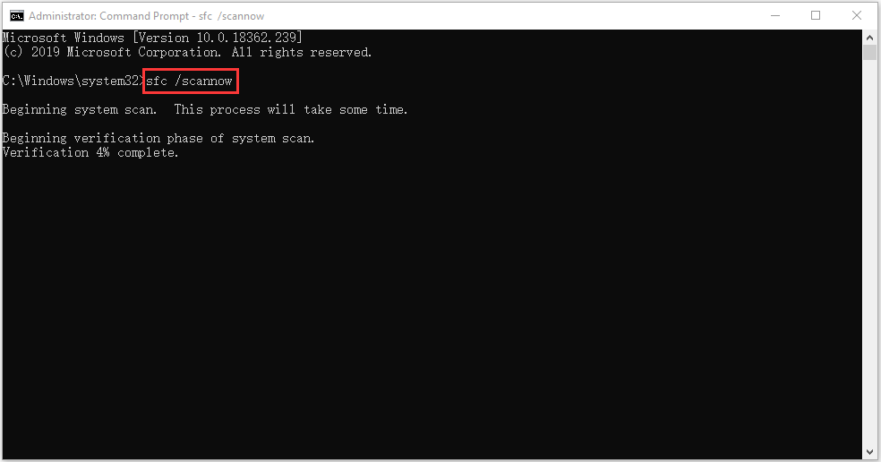 execute o comando Sfc scannow trustinstaller do Windows 10
