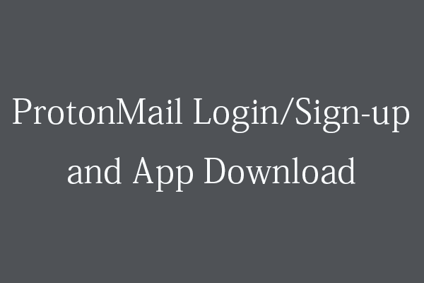 Guia de login/inscrição e download de aplicativos do ProtonMail