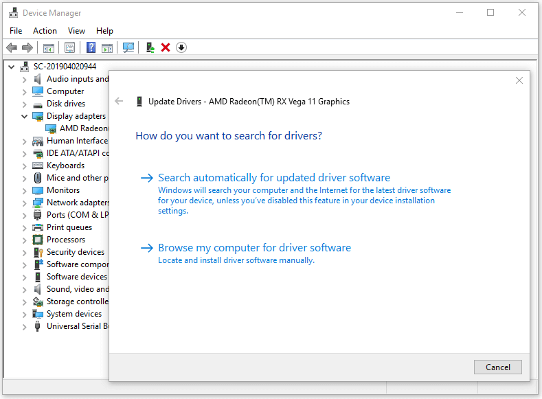 atualizar driver do Windows 10