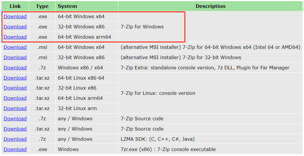 Baixar 7-Zip para Windows 10