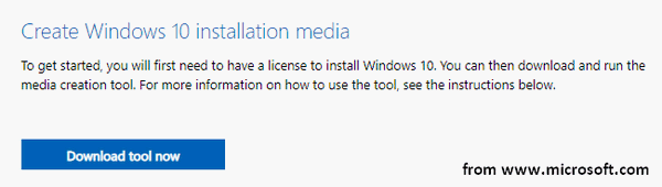 Загрузите инструмент создания Windows Media