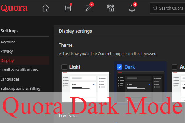 O que é o modo escuro do Quora e como alterá-lo para o tema escuro?