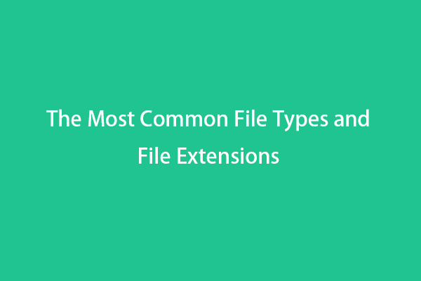 Наиболее распространенные типы файлов и расширения файлов